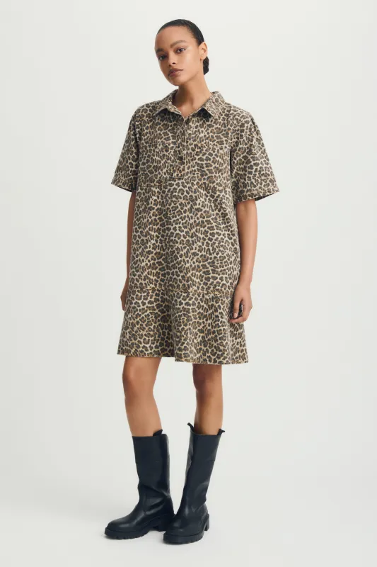 CAMELIA DRESS-Beige animal prt sold by MELISSA NEPTON