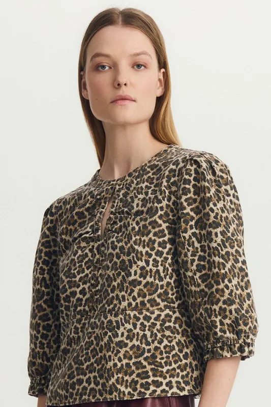 MARYGOLD TOP-Beige animal prt sold by MELISSA NEPTON