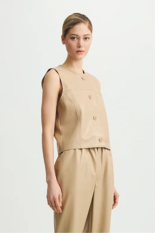 FRANCE VEST-Tan sold by MELISSA NEPTON