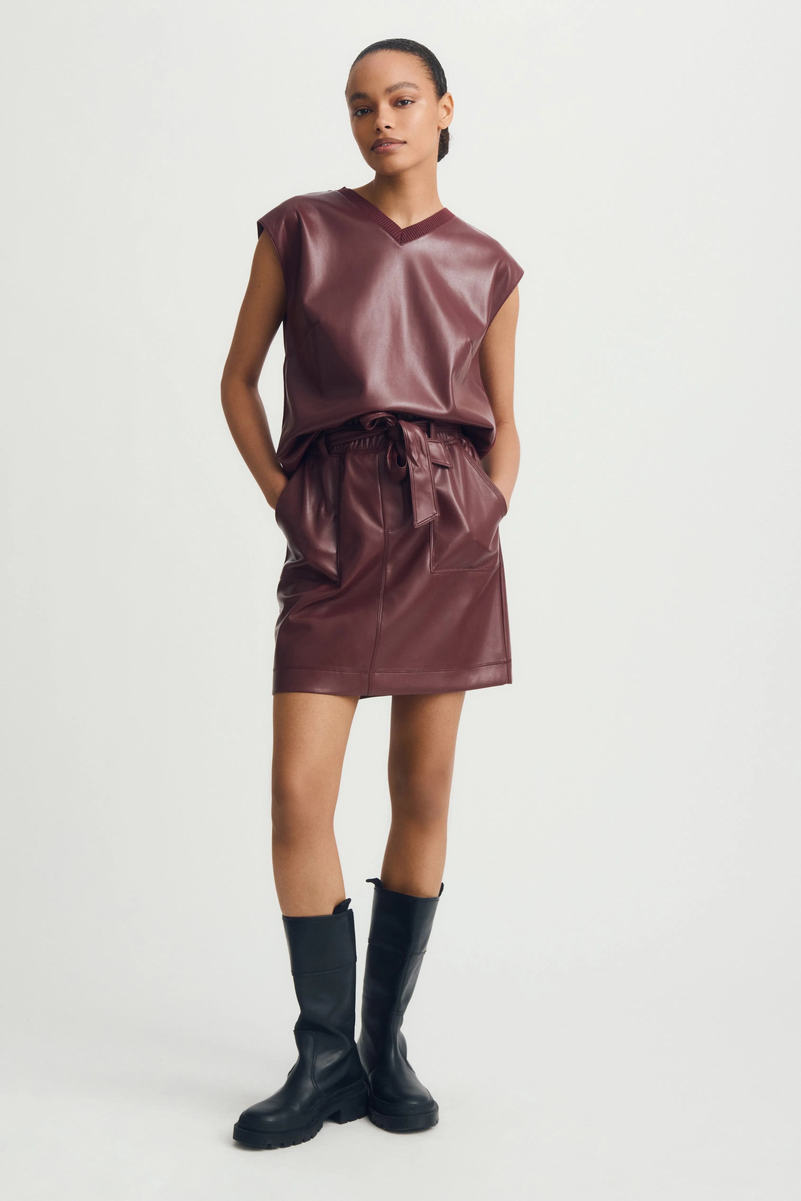 JAELA SKIRT-Dk burgundy sold by MELISSA NEPTON