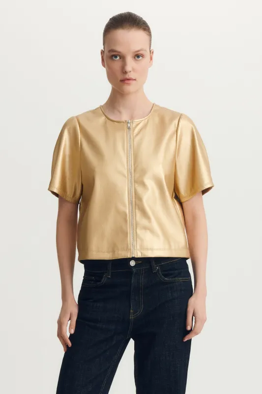 HOUSTON TOP-Metallic gold sold by MELISSA NEPTON