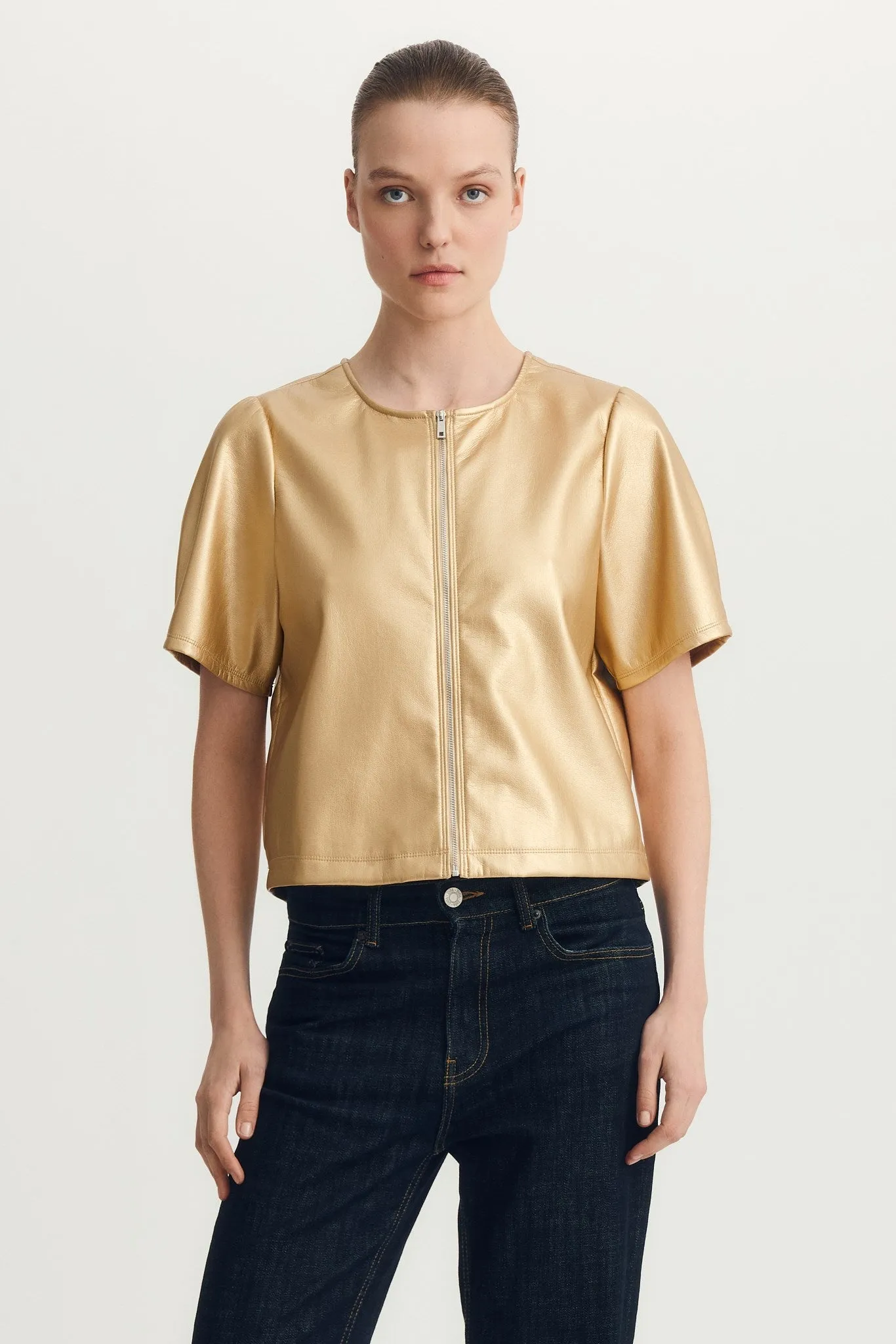 HOUSTON TOP-Metallic gold sold by MELISSA NEPTON