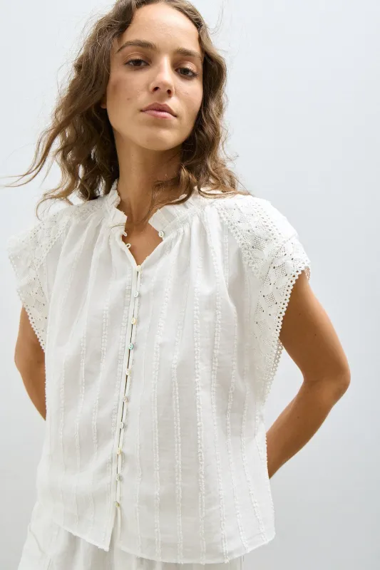 FLO BLOUSE-Off white sold by MELISSA NEPTON