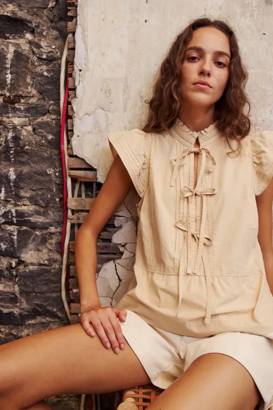 CRISSY BLOUSE-Lt beige made by MELISSA NEPTON