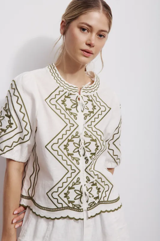 NINA BLOUSE-Off white sold by MELISSA NEPTON