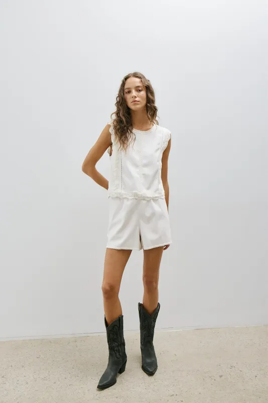 ATTIE TOP-Off white sold by MELISSA NEPTON