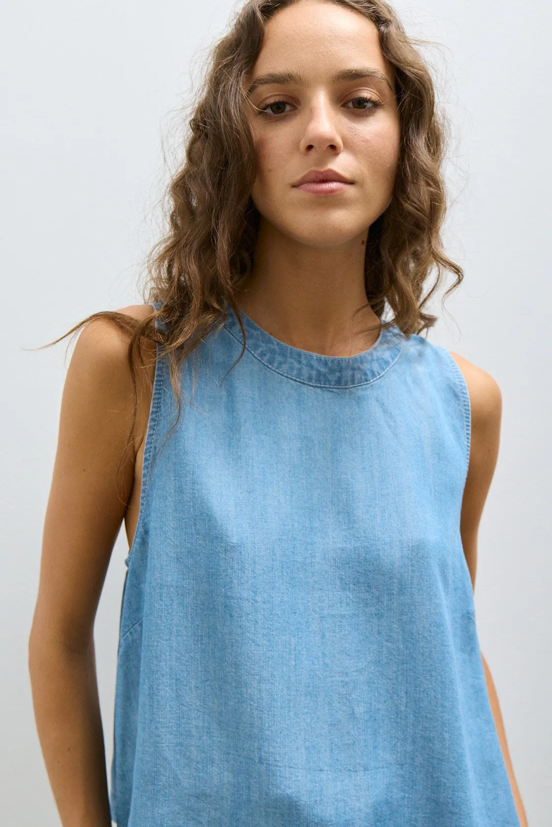 CECIL BLOUSE-Med blue denim sold by MELISSA NEPTON