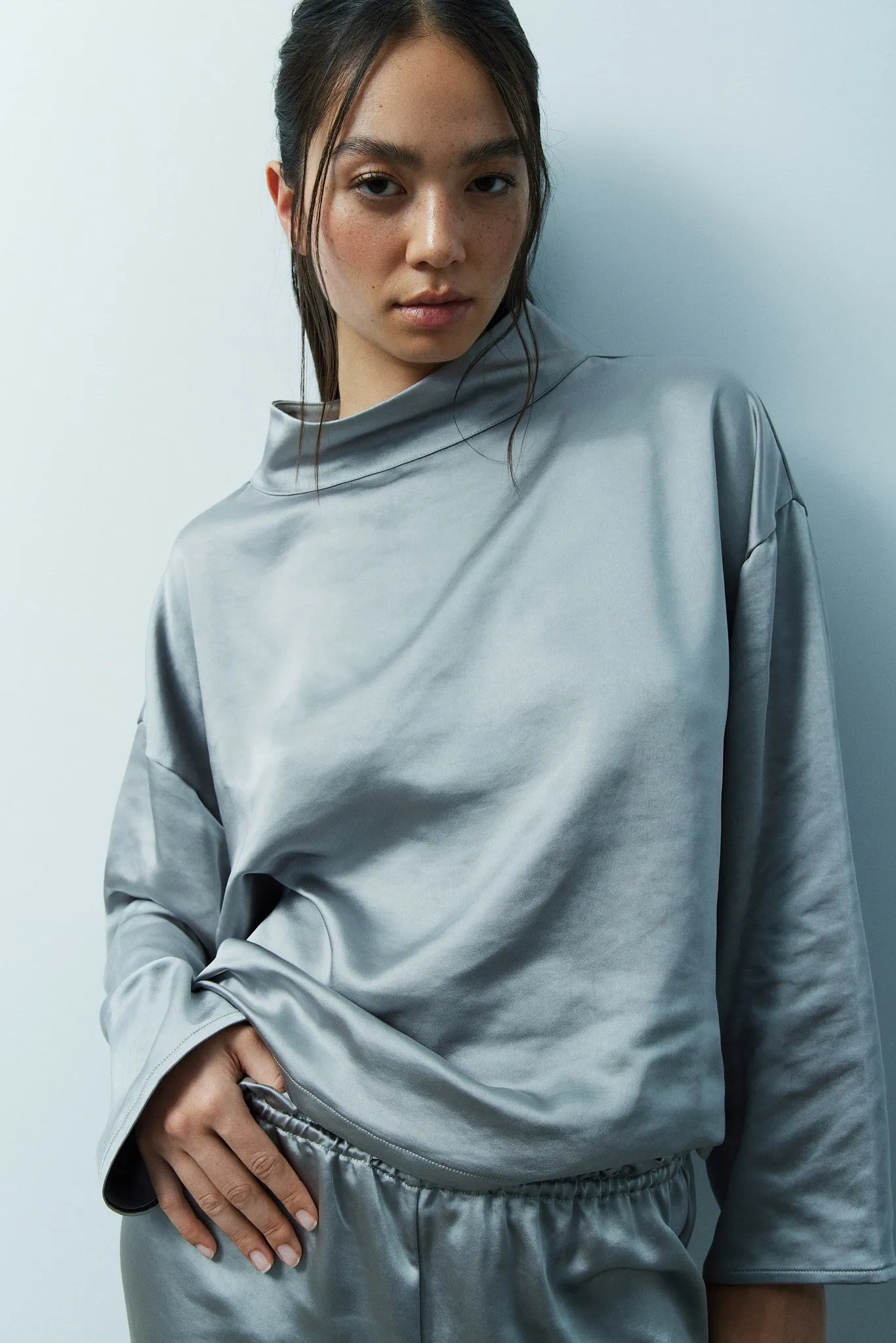 CHARLYNE BLOUSE-Perfect grey sold by MELISSA NEPTON