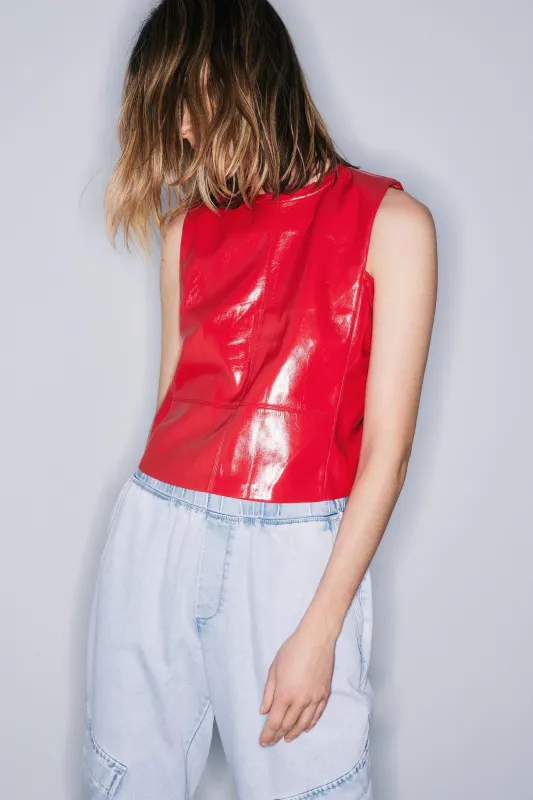 BLANCA TOP-Goji red sold by MELISSA NEPTON