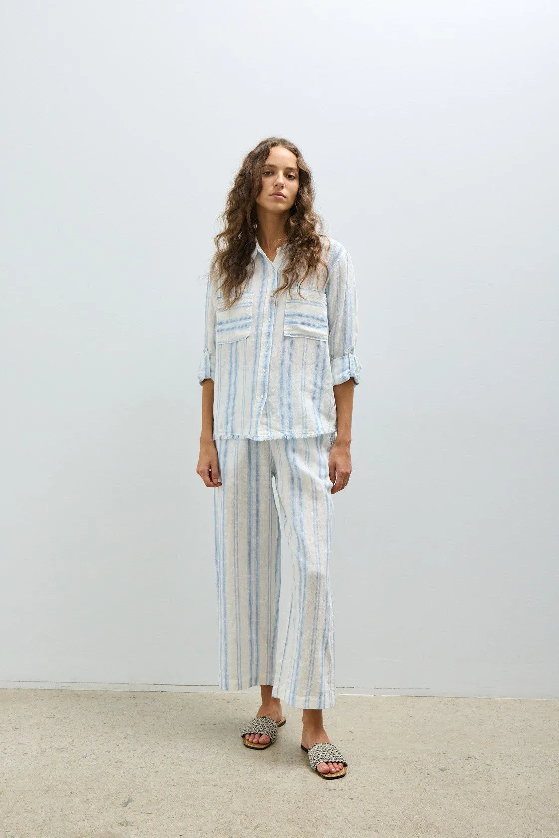 CHARLIE PANT-Gradiant blue stripe sold by MELISSA NEPTON