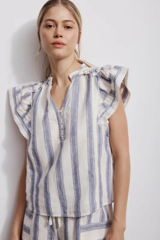 ANNIE-Denim blue stripe made by MELISSA NEPTON