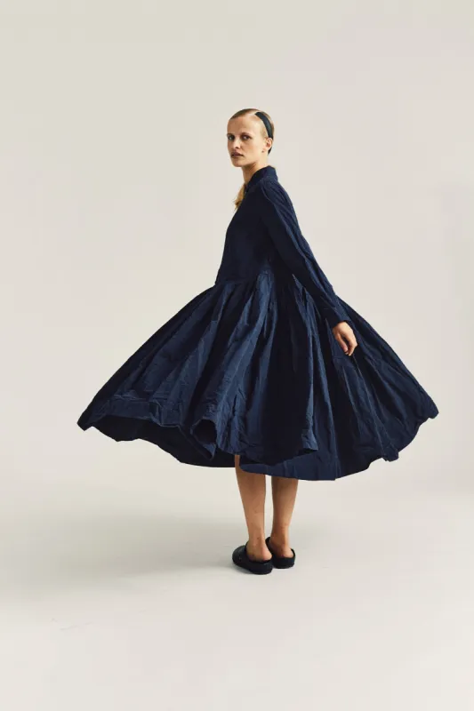 MOLAYEN DRESS - TOUGH COT - NAVY made by Casey Casey