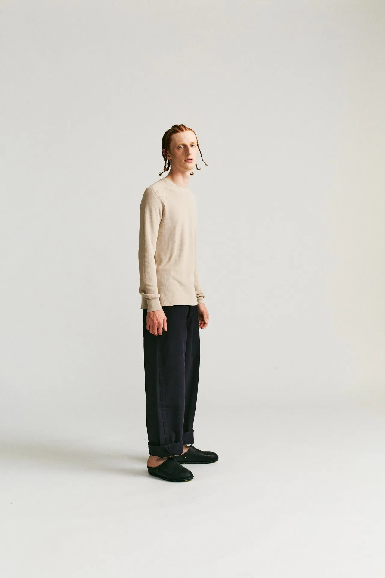 RIB STITCH SWEATER - CREPE SUDAN - CONRETE sold by Casey Casey Womens product image thumbnail 4