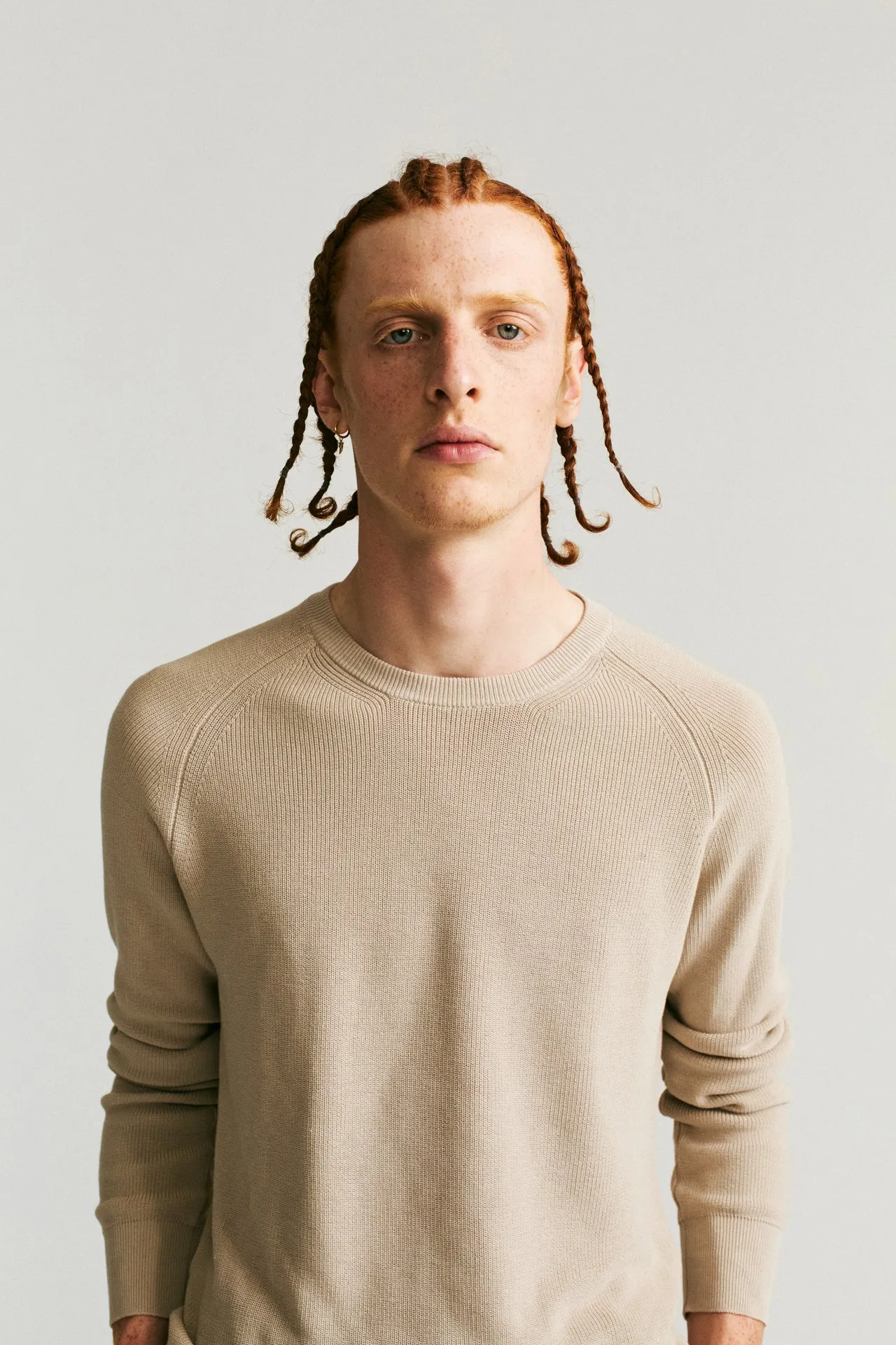 RIB STITCH SWEATER - CREPE SUDAN - CONRETE sold by Casey Casey Womens product image thumbnail 2