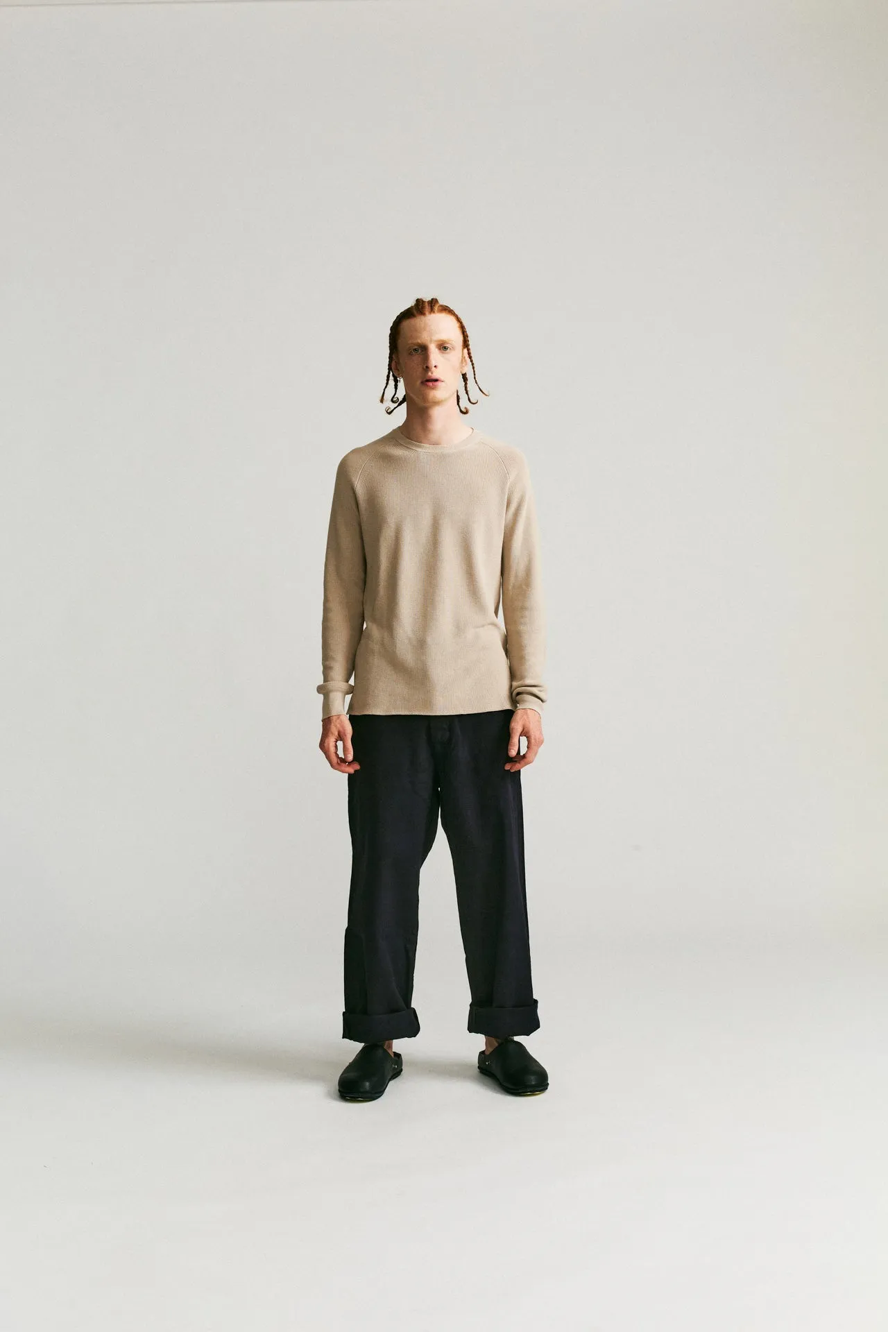 RIB STITCH SWEATER - CREPE SUDAN - CONRETE sold by Casey Casey Womens product image thumbnail 5