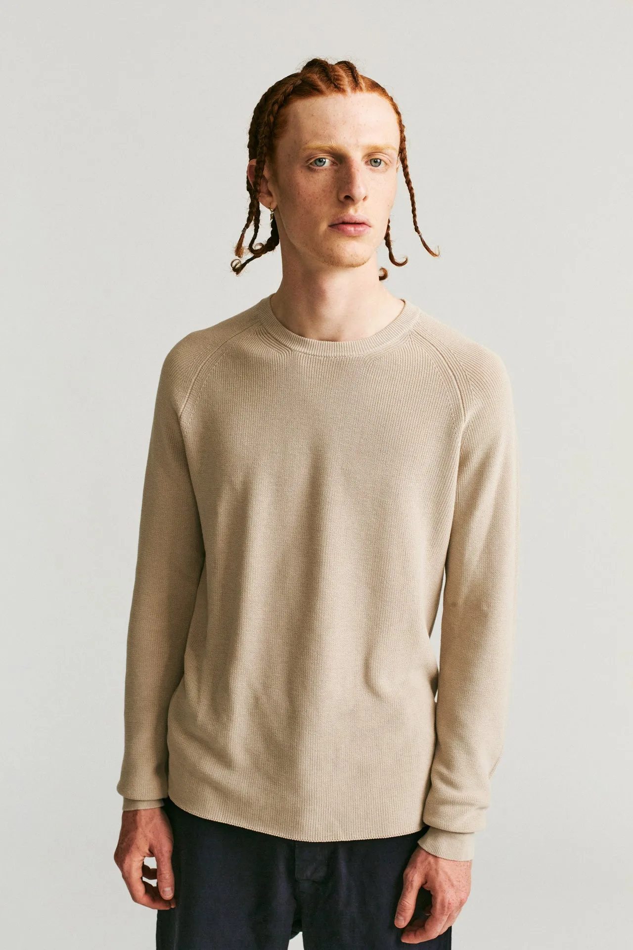 RIB STITCH SWEATER - CREPE SUDAN - CONRETE sold by Casey Casey Womens product image thumbnail 3