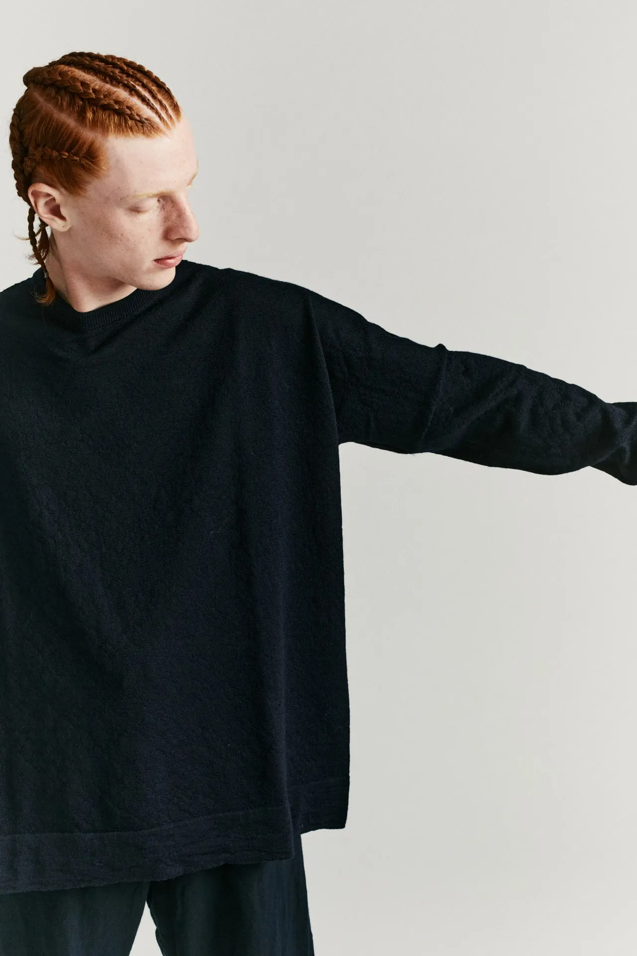 CREW NECK JUMPER -DRY WOOL - NIGHT sold by Casey Casey product image thumbnail 5