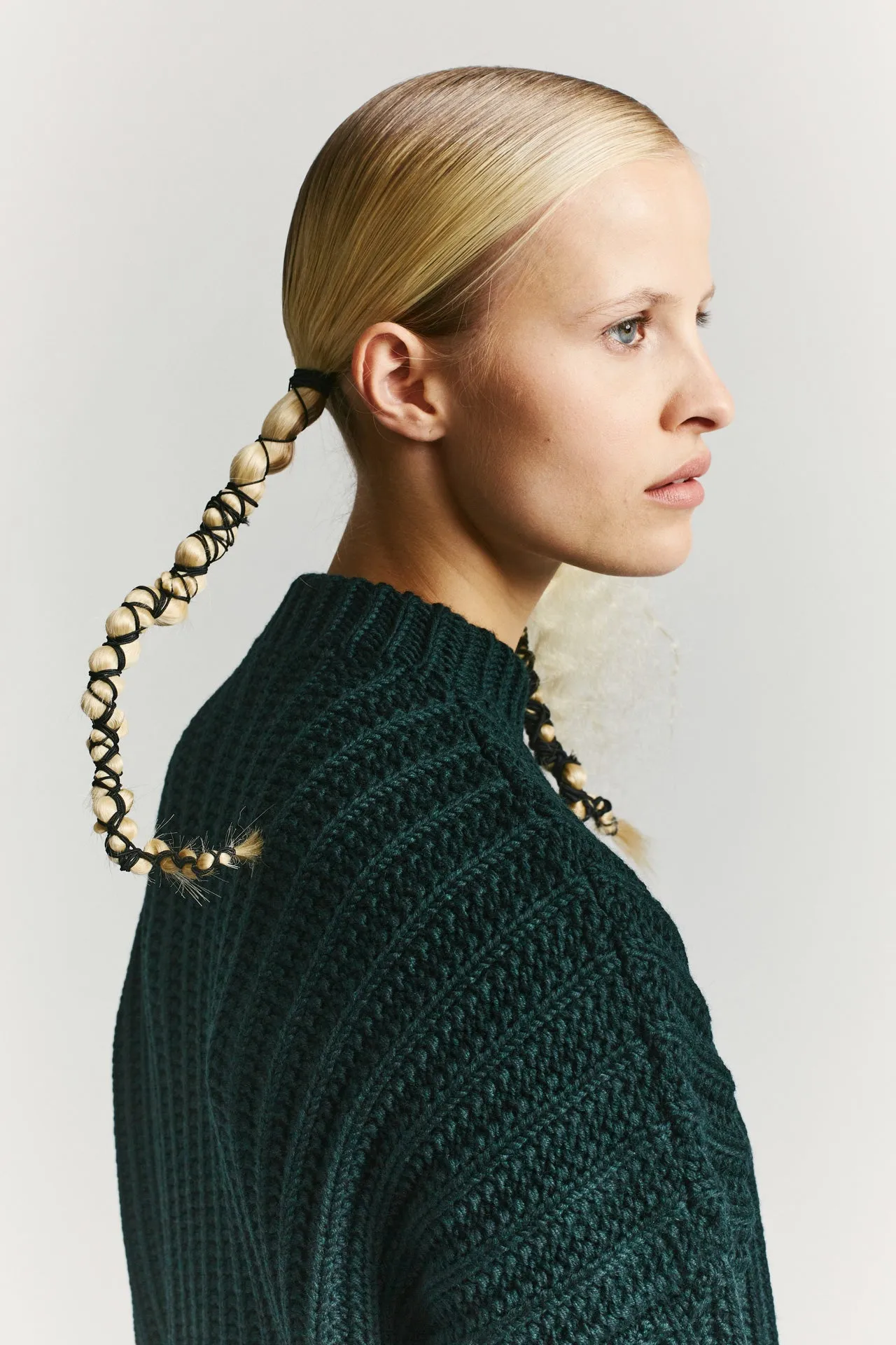 CREW NECK OPEN RIB SWEATER - WOOLY - GREEN sold by Casey Casey product image thumbnail 2