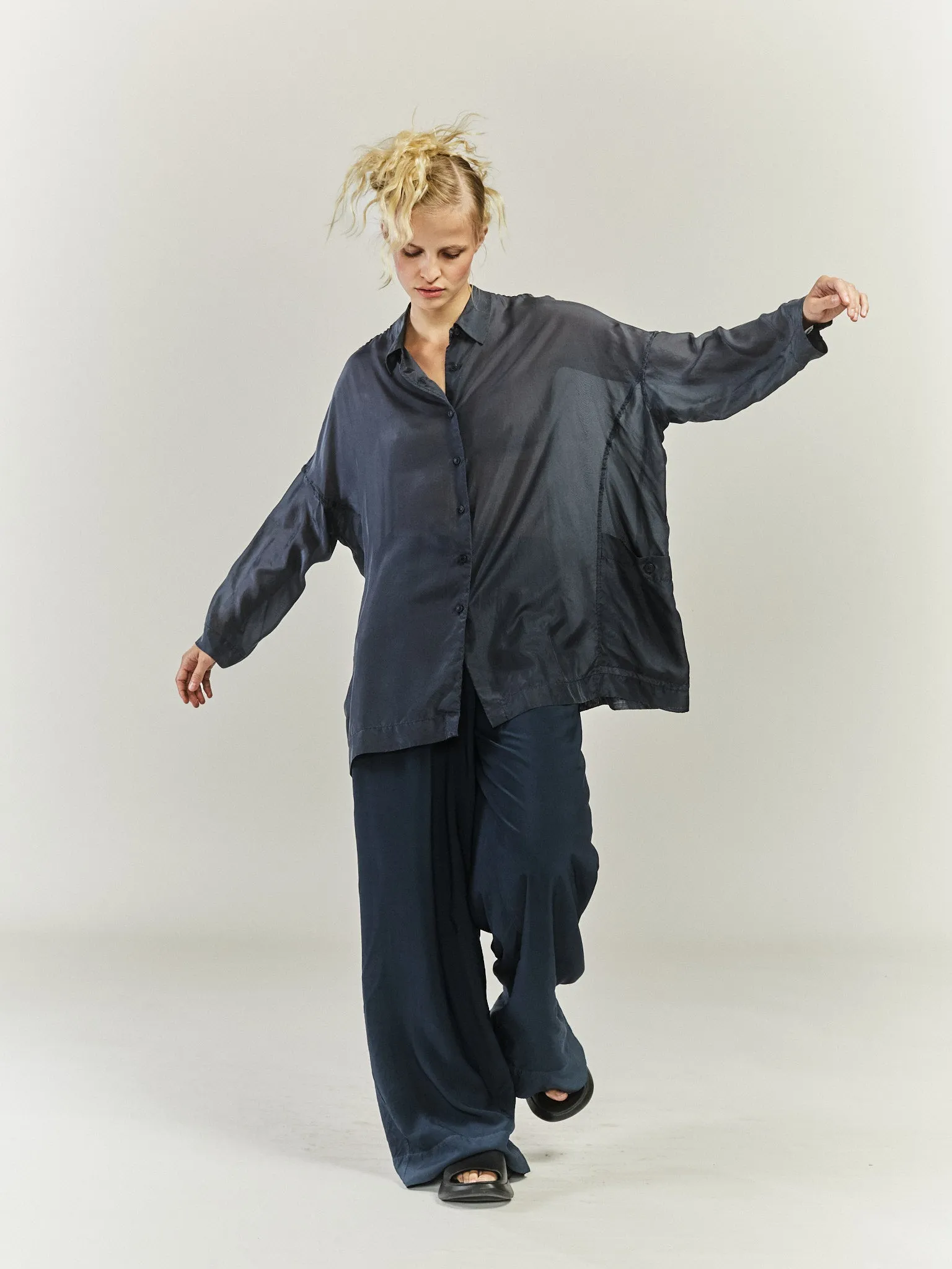 FEBRUARY SHIRT - SILK - MARINE sold by Casey Casey Womens product image thumbnail 5