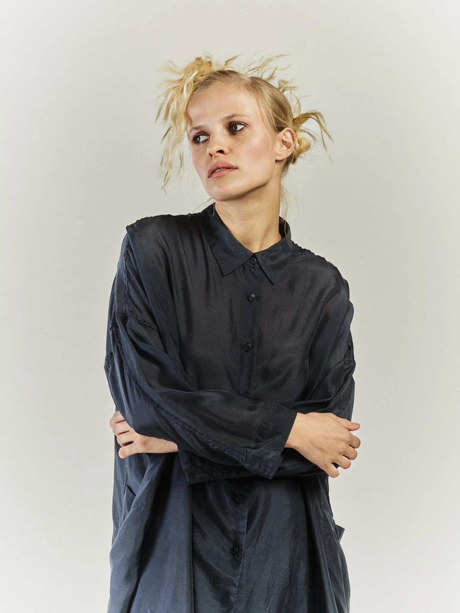 FEBRUARY SHIRT - SILK - MARINE sold by Casey Casey Womens product image thumbnail 2