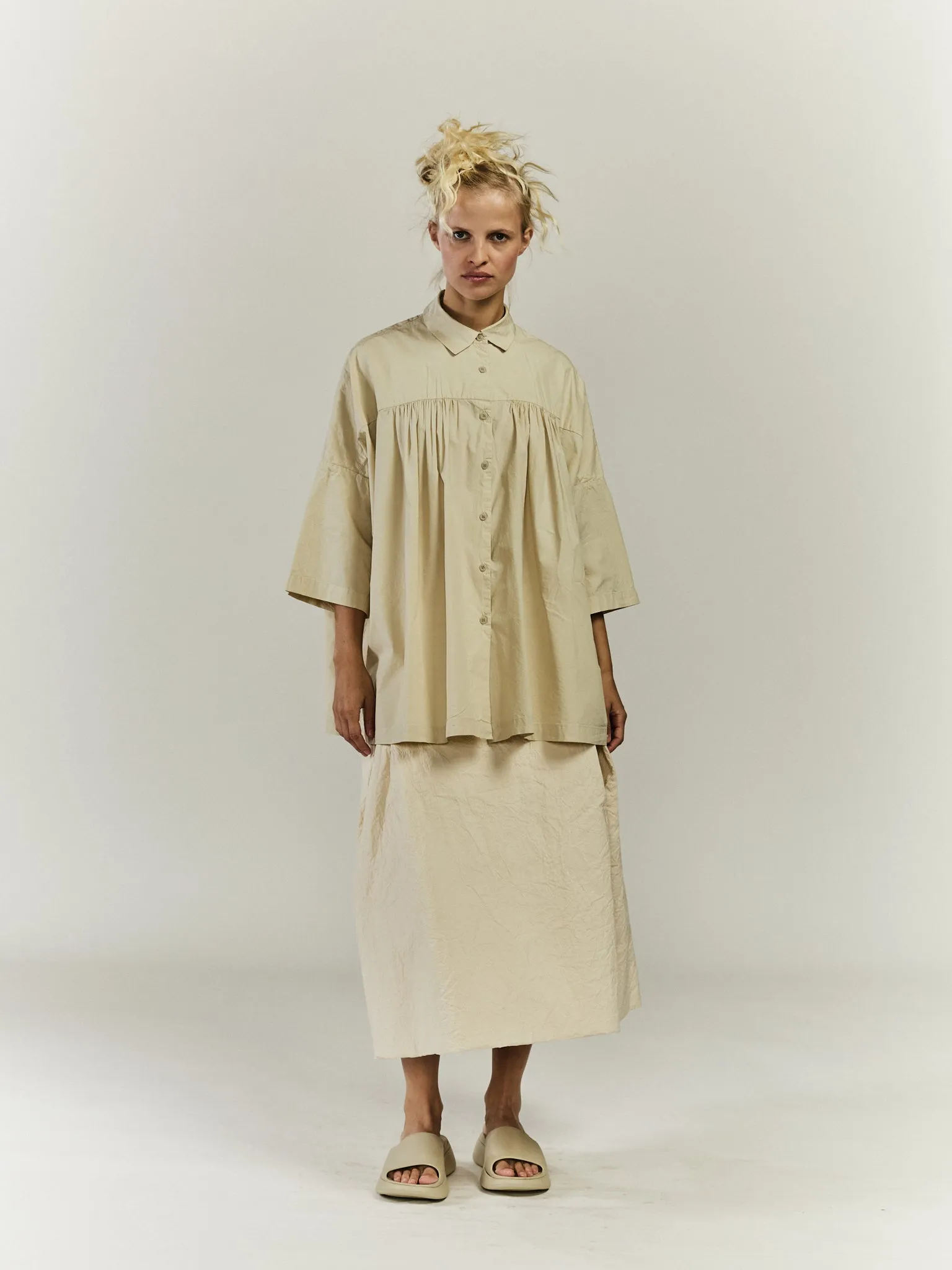 SQUARE RACCOURCIE SHIRT - TAFTA - ECRU sold by Casey Casey Womens