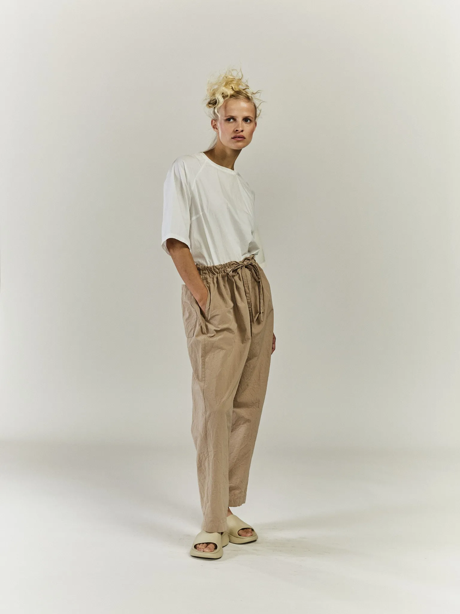 DENMARK PANT - PAPER COT - LIGHT BEIGE sold by Casey Casey Womens