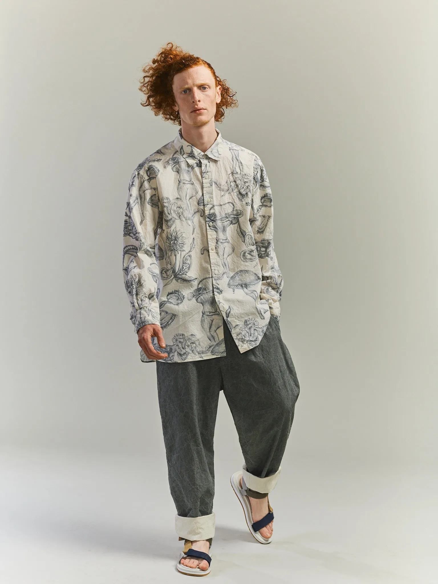 BIG RACCOURCIE SHIRT - CAN CAN PRINT - KHAKI sold by Casey Casey Womens product image thumbnail 2