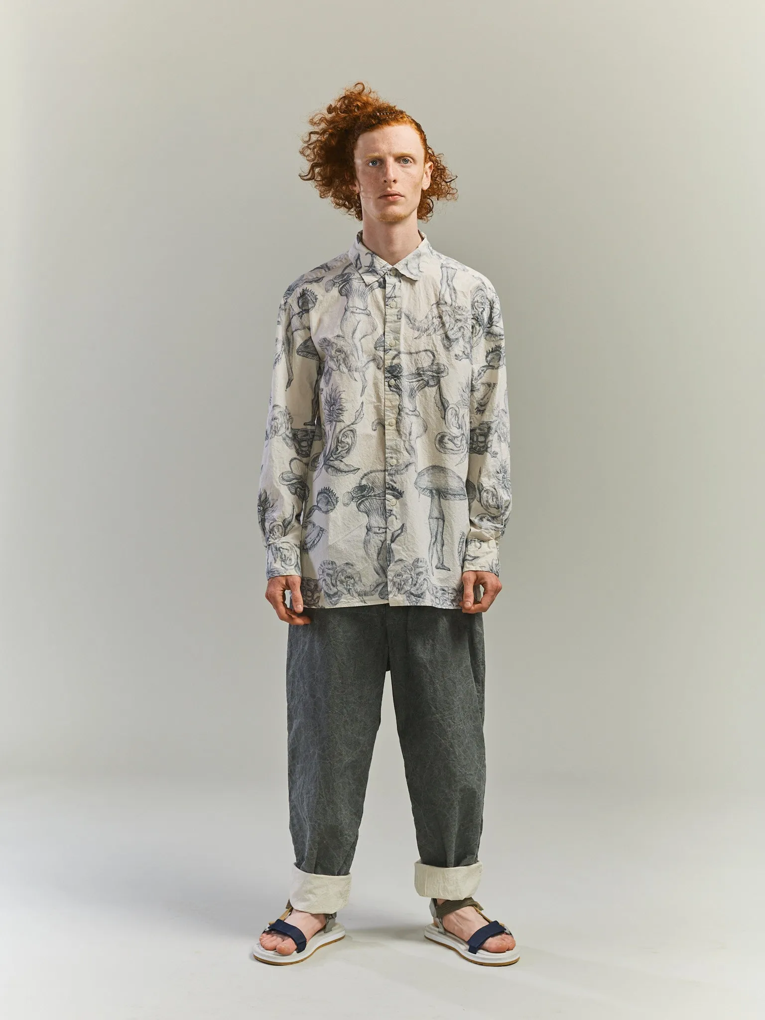 BIG RACCOURCIE SHIRT - CAN CAN PRINT - KHAKI sold by Casey Casey Womens product image thumbnail 3