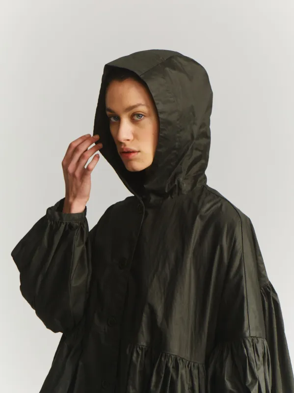 PARKA CAMELIA - LACQED - DARK KHAKI made by Casey Casey