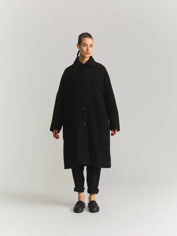 BIG BLOBBY COAT - KASPER - BLACK sold by Casey Casey Womens