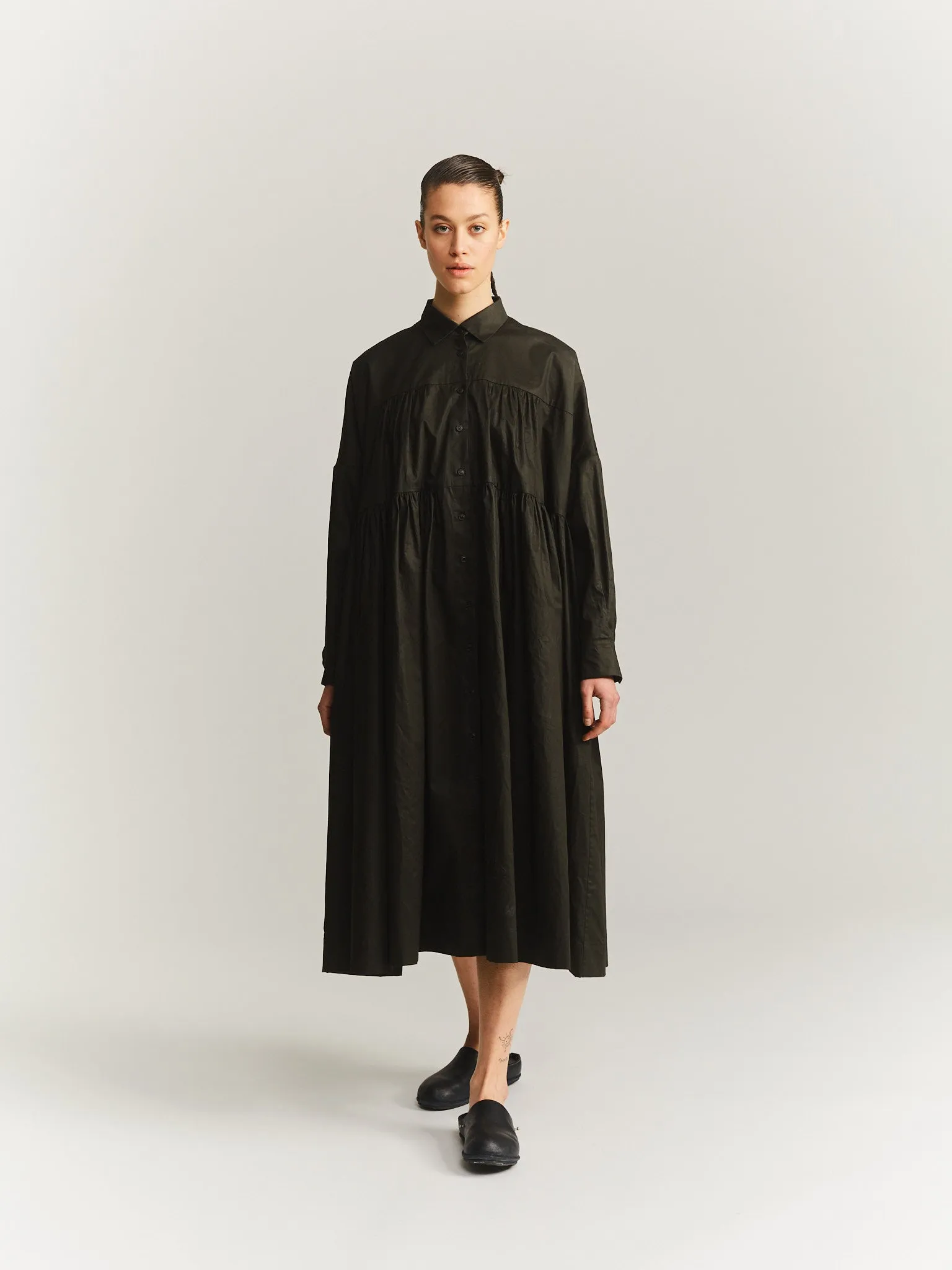 SQUARE DRESS- LACQED - DARK KHAKI sold by Casey Casey product image thumbnail 3