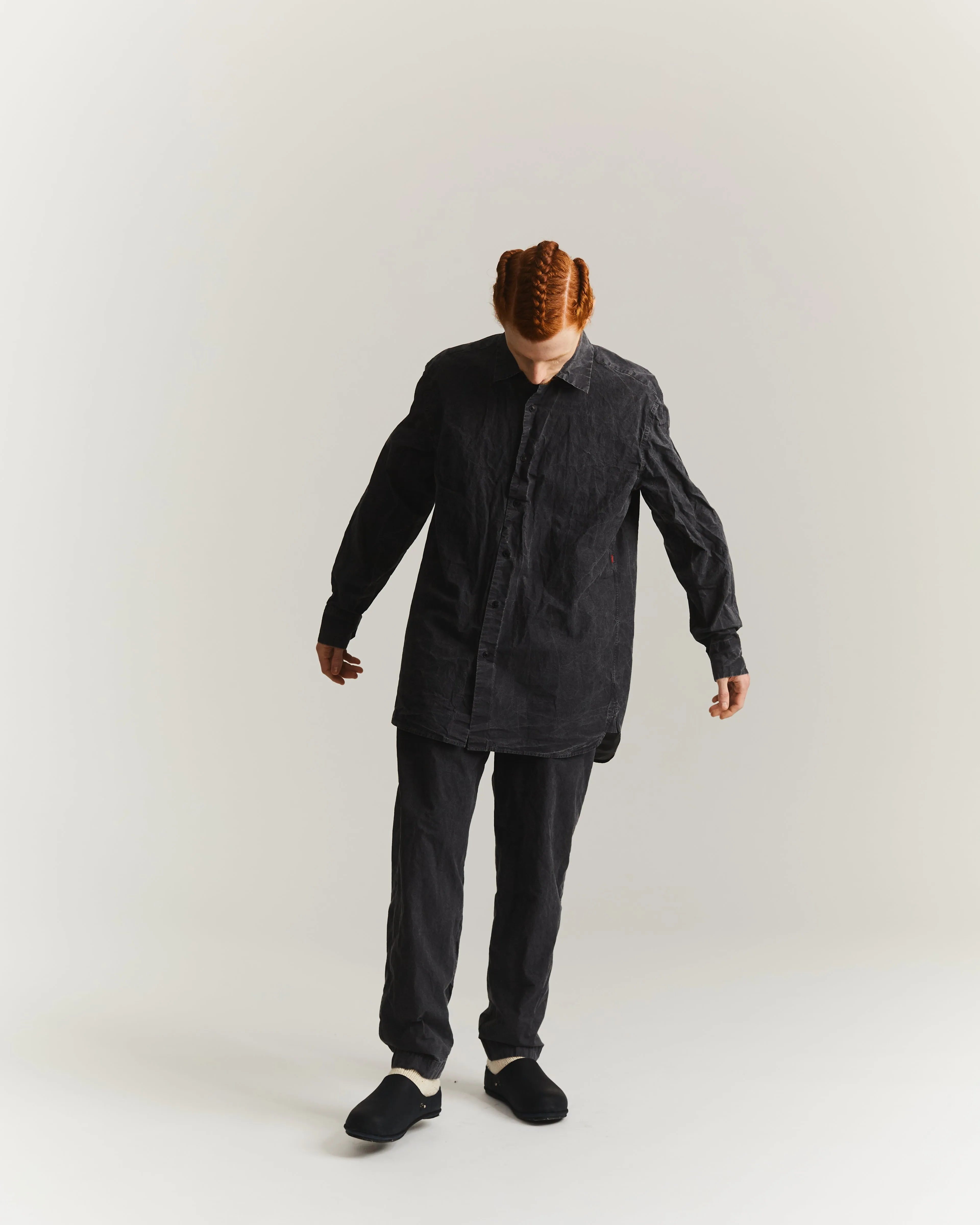 BIG RACCOURCIE SHIRT - PRINT UNI - BLACK sold by Casey Casey product image thumbnail 4