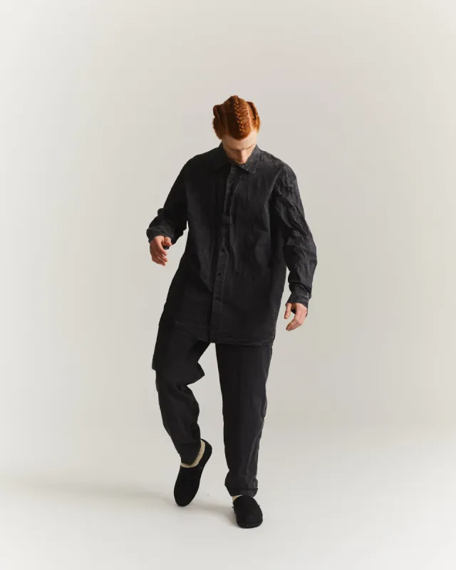 BIG RACCOURCIE SHIRT - PRINT UNI - BLACK made by Casey Casey