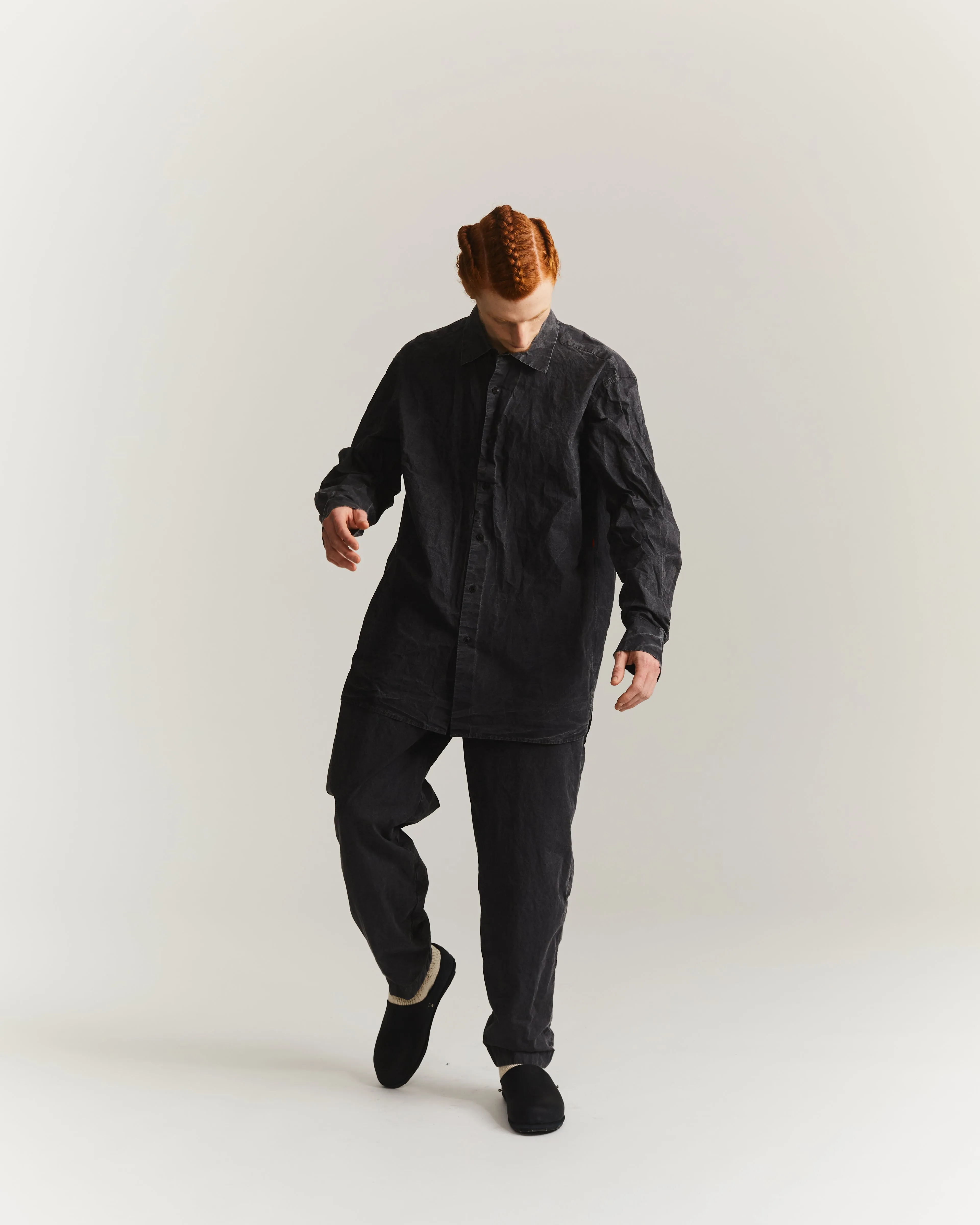 BIG RACCOURCIE SHIRT - PRINT UNI - BLACK sold by Casey Casey