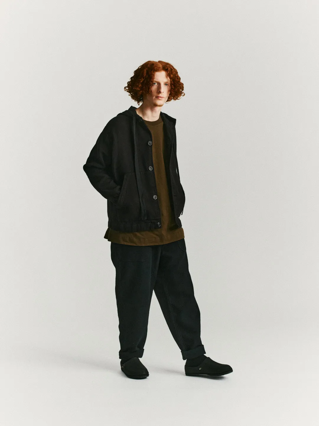 WORKER HOODIE - WOOL COT - BLACK sold by Casey Casey Womens product image thumbnail 4