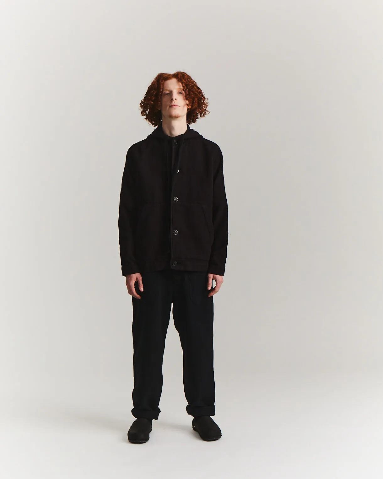 WORKER HOODIE - WOOL COT - BLACK sold by Casey Casey Womens product image thumbnail 5