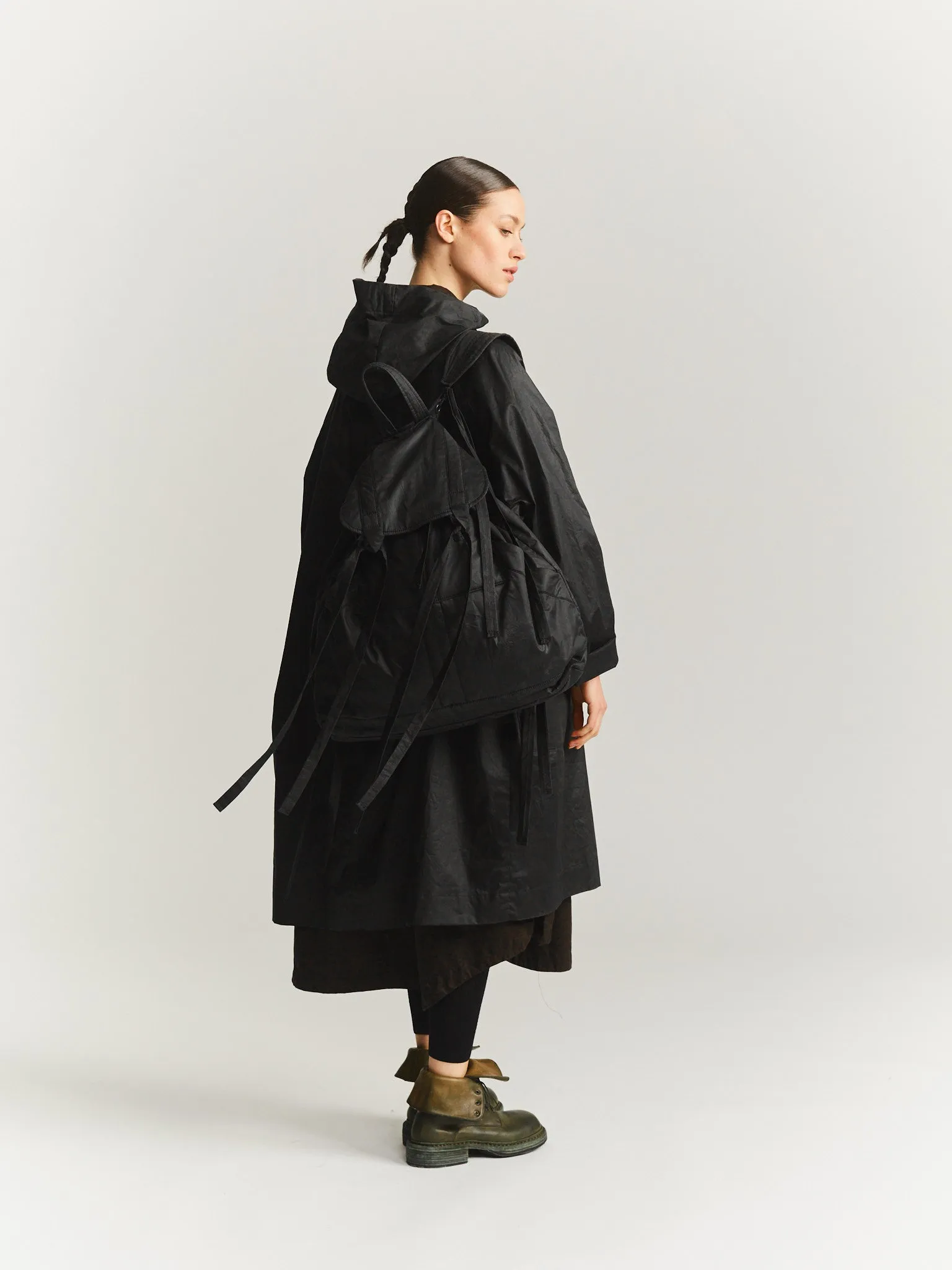 MILI BACKPACK - LACQED - BLACK sold by Casey Casey