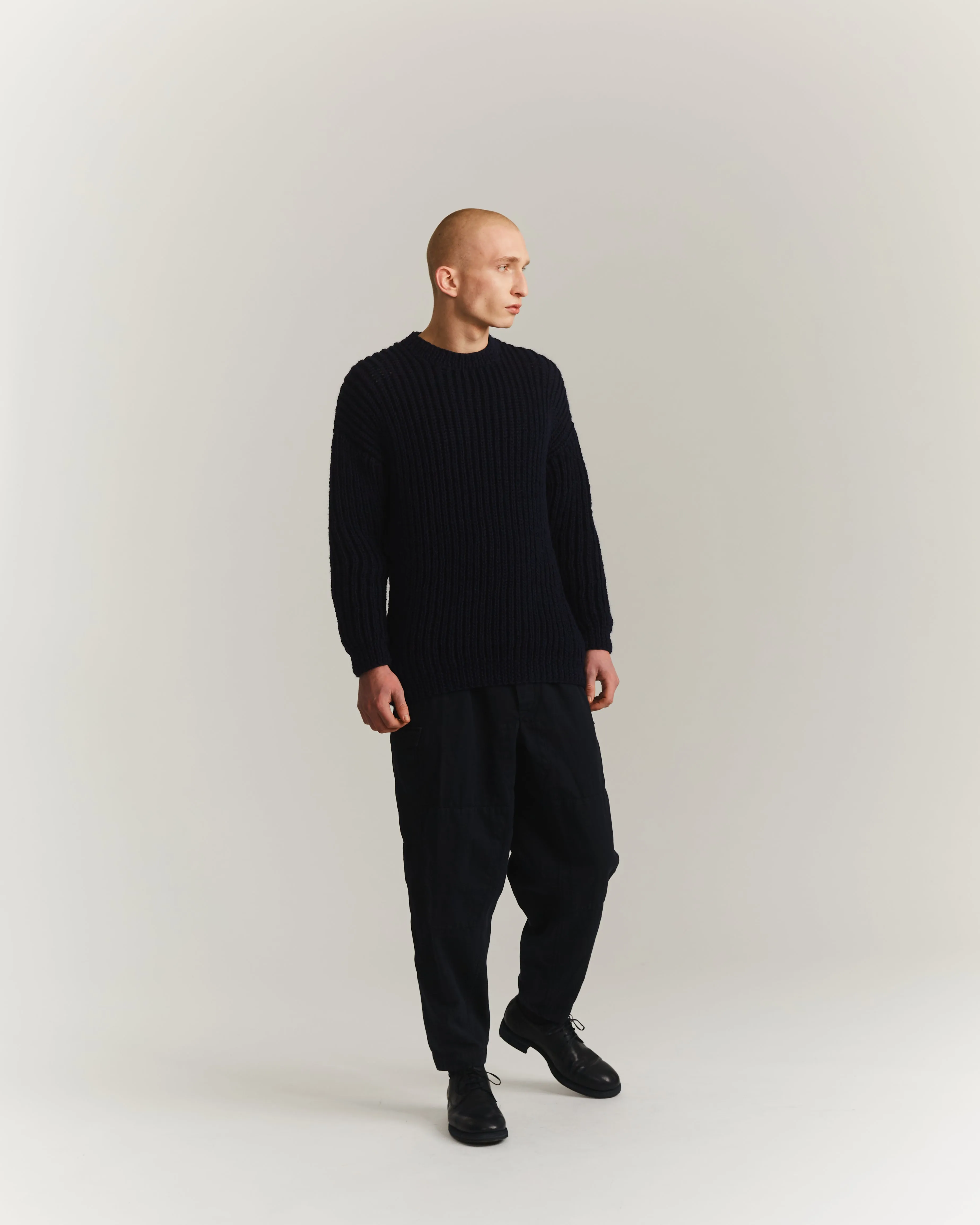 HEAVY RIB JUMPER - WOOLER - BLACK sold by Casey Casey Womens