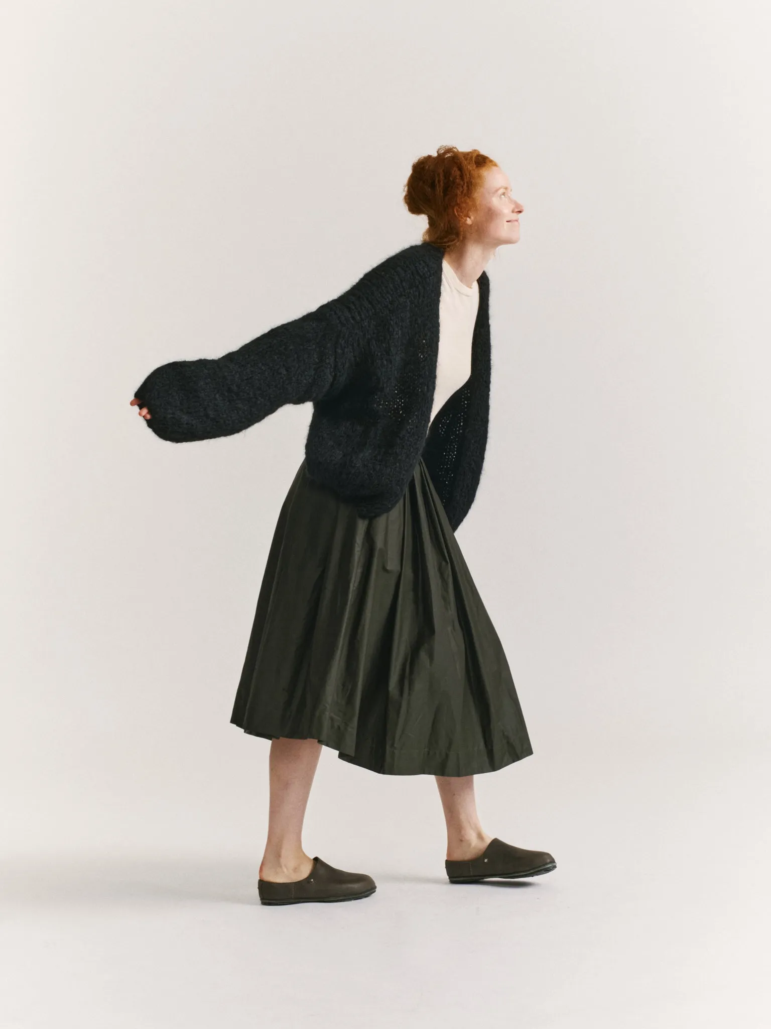 ANARCHIC SKIRT - LACQED - DARK KHAKI sold by Casey Casey