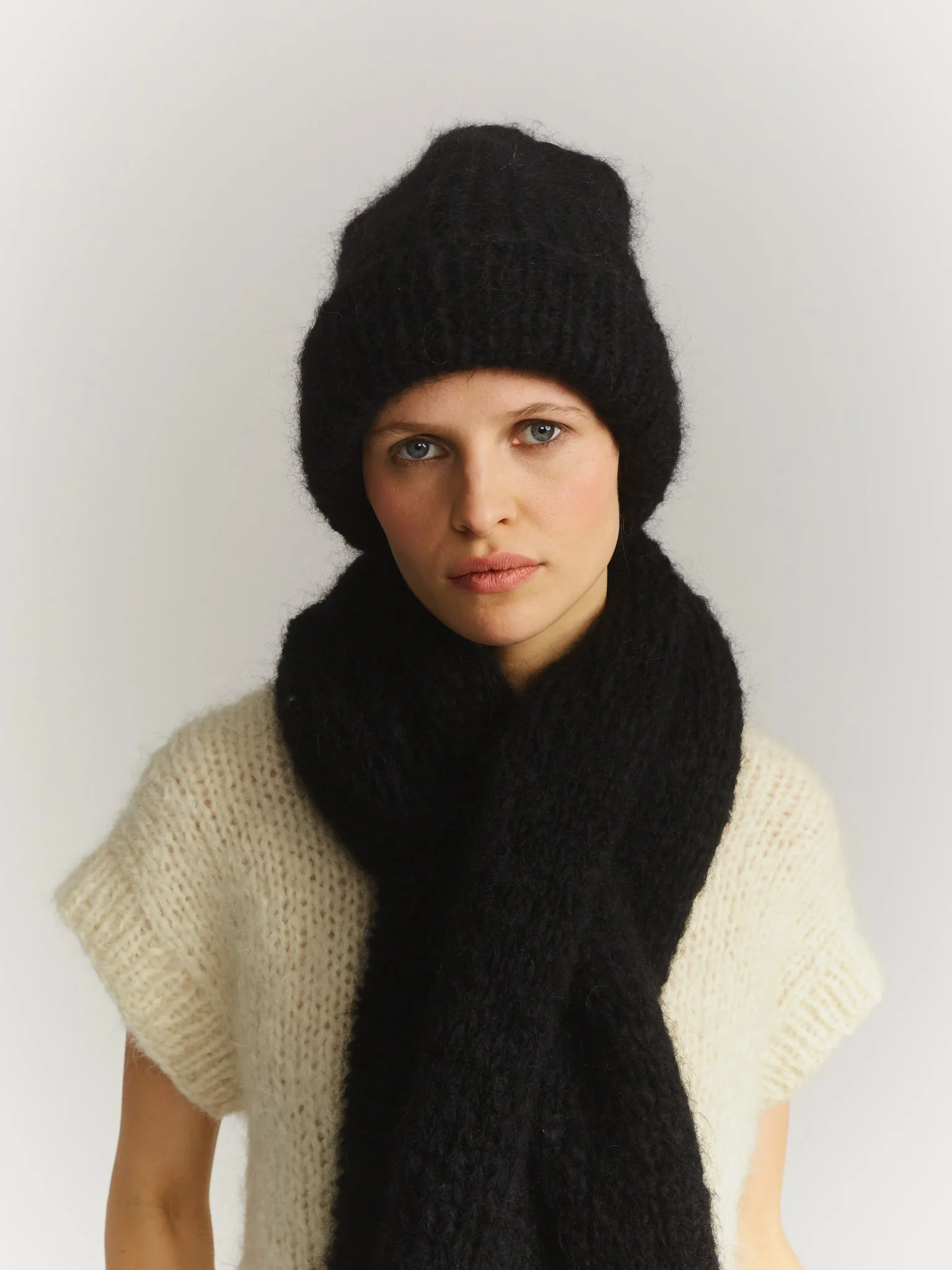SCARF - MOHAIR - BLACK sold by Casey Casey Womens product image thumbnail 4