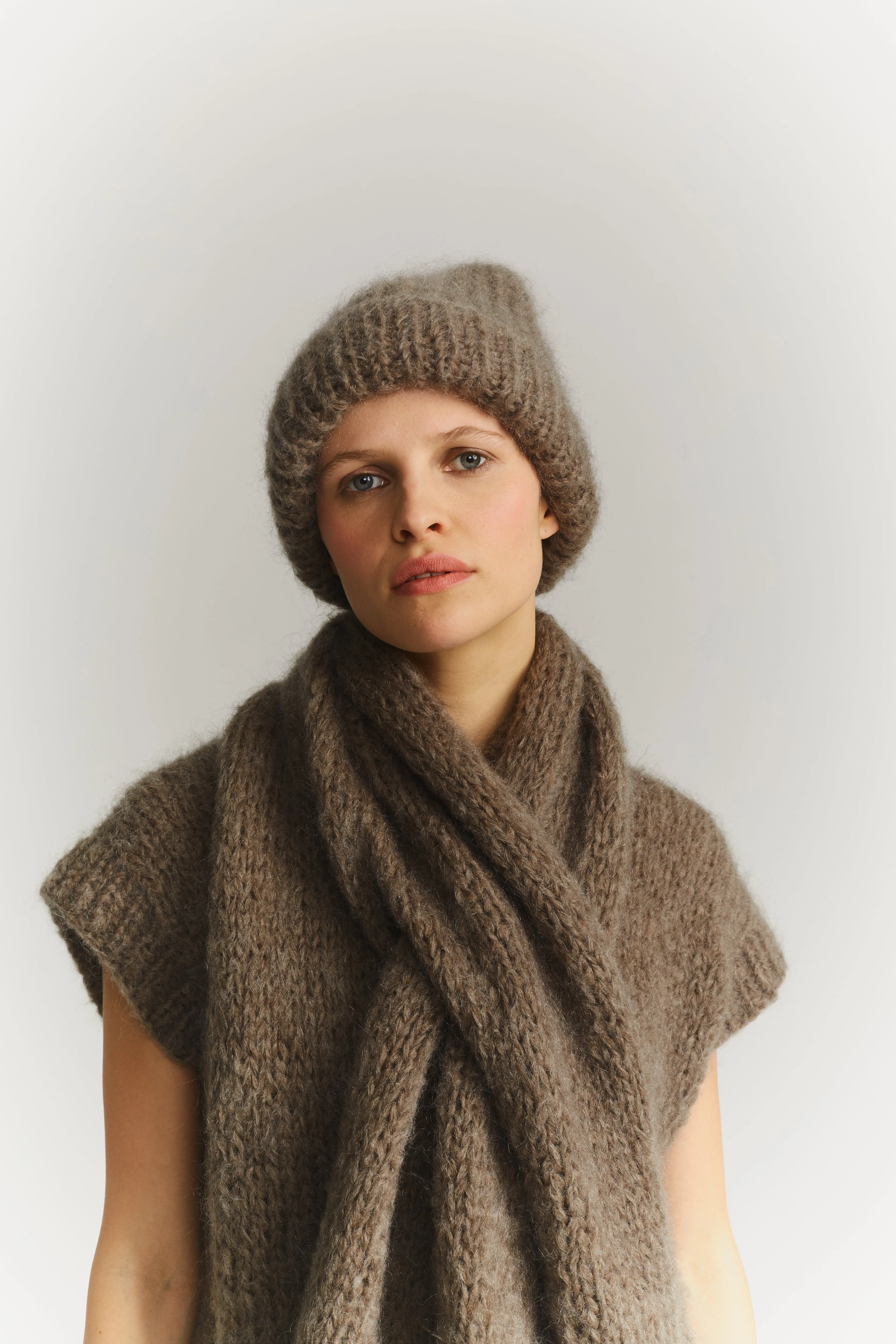 SCARF - MOHAIR - KHAKI sold by Casey Casey Womens product image thumbnail 4
