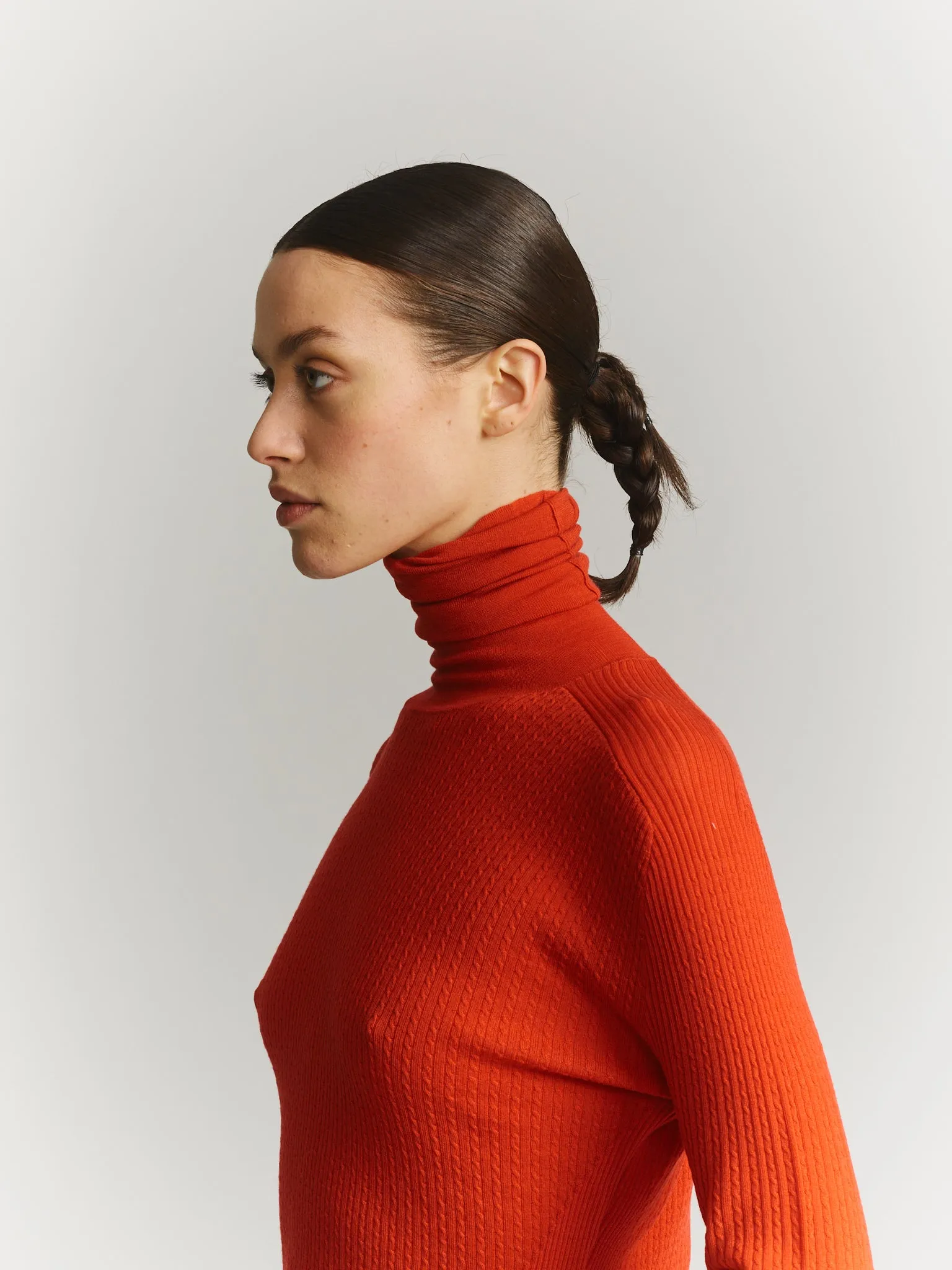 ULTRAFINE CABLE STITCH TURTLENECK - RED sold by Casey Casey product image thumbnail 2