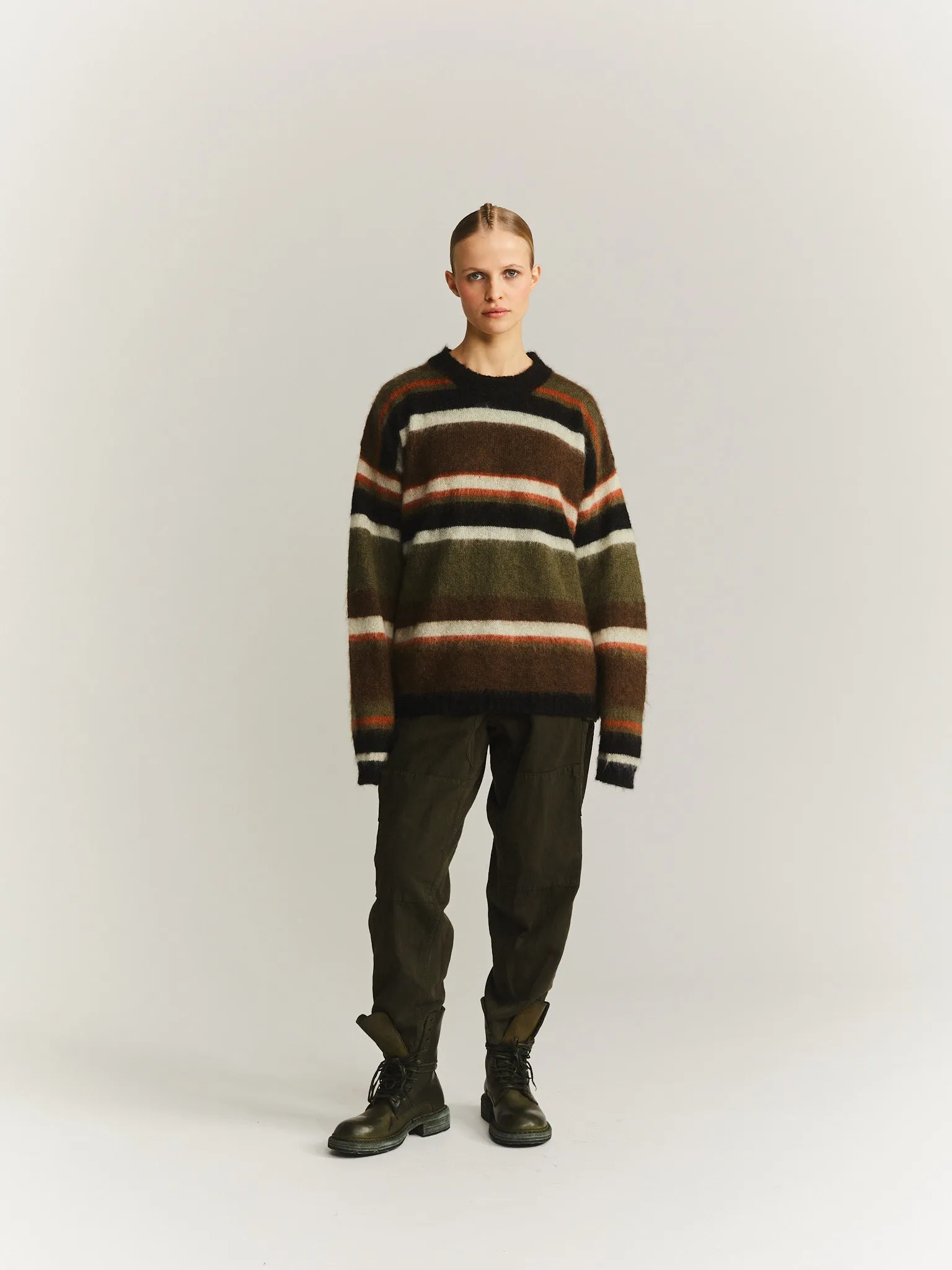 STRIPE MOHAIR JUMPER - MOSIL - KHAKI sold by Casey Casey product image thumbnail 3
