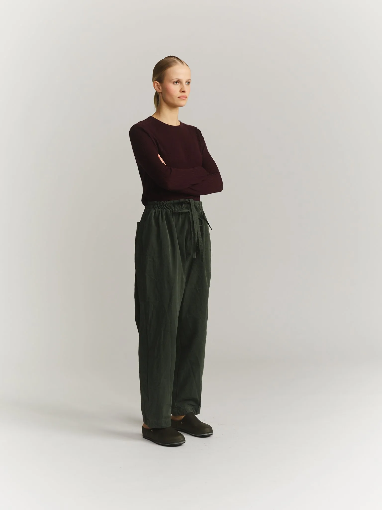 DENMARK PANT - DOUBLE COT - DARK KHAKI sold by Casey Casey Womens product image thumbnail 5