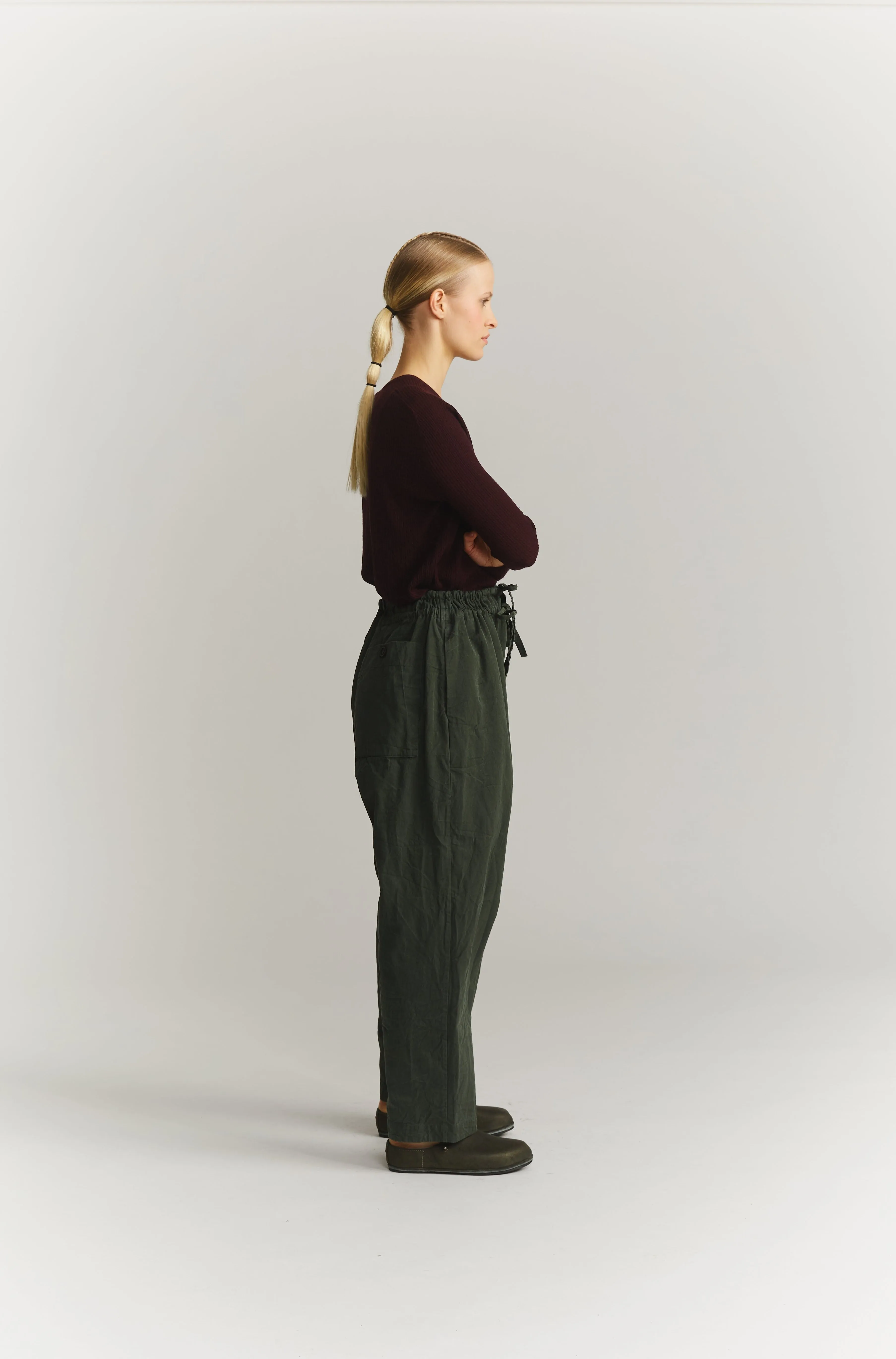 DENMARK PANT - DOUBLE COT - DARK KHAKI sold by Casey Casey Womens product image thumbnail 4