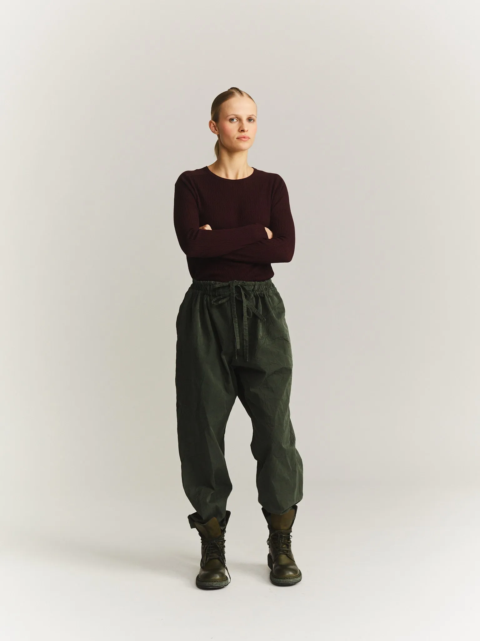 DENMARK PANT - DOUBLE COT - DARK KHAKI sold by Casey Casey Womens product image thumbnail 3