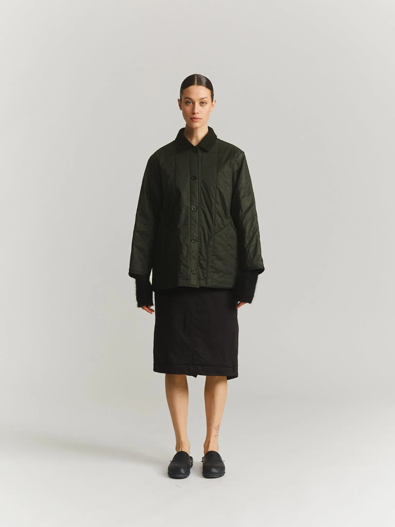 IKLA JACKET - LACQED - DARK KHAKI sold by Casey Casey Womens