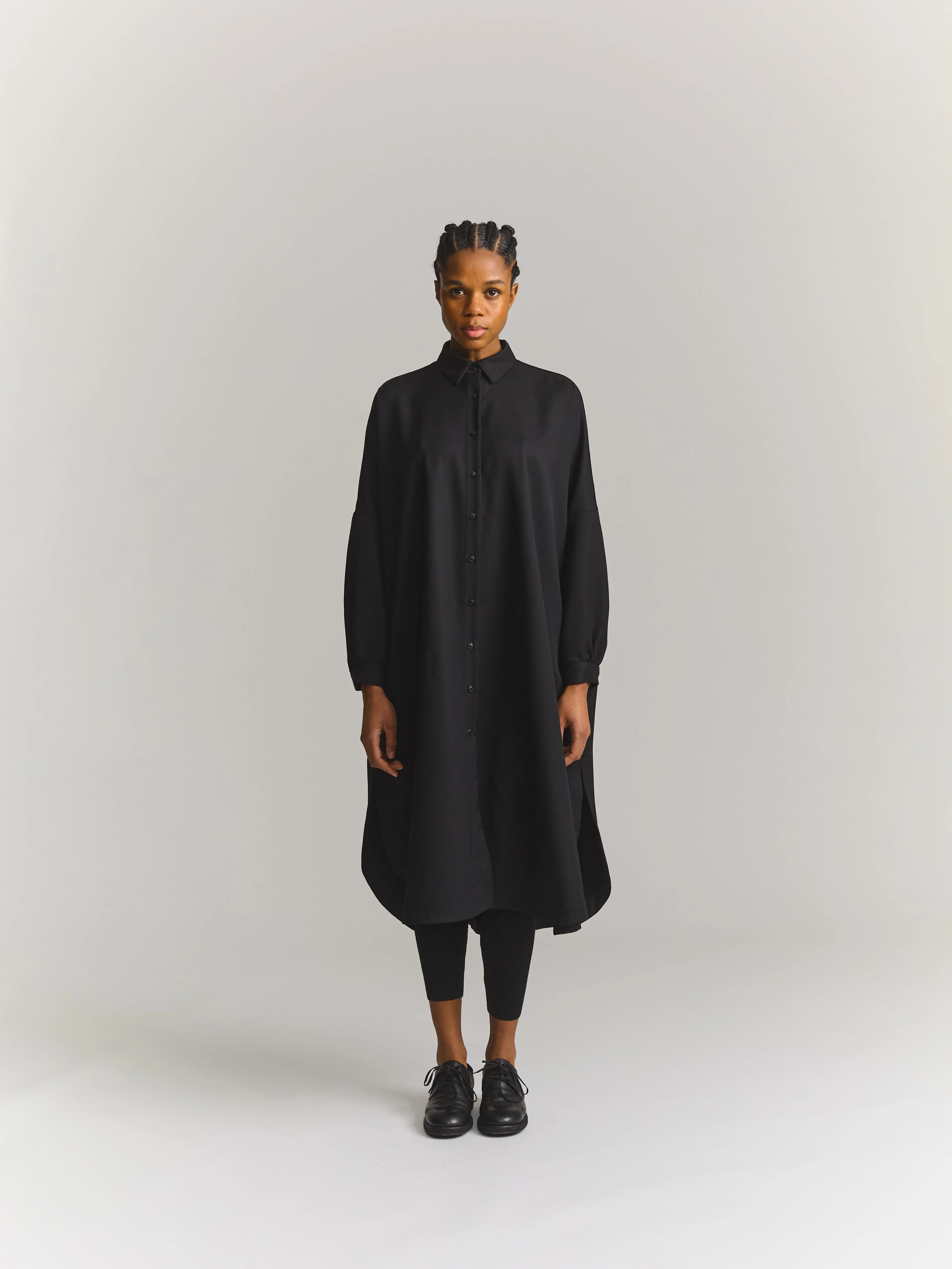 YUKI LONGUE SHIRT - GABERDINE - BLACK sold by Casey Casey Womens product image thumbnail 4