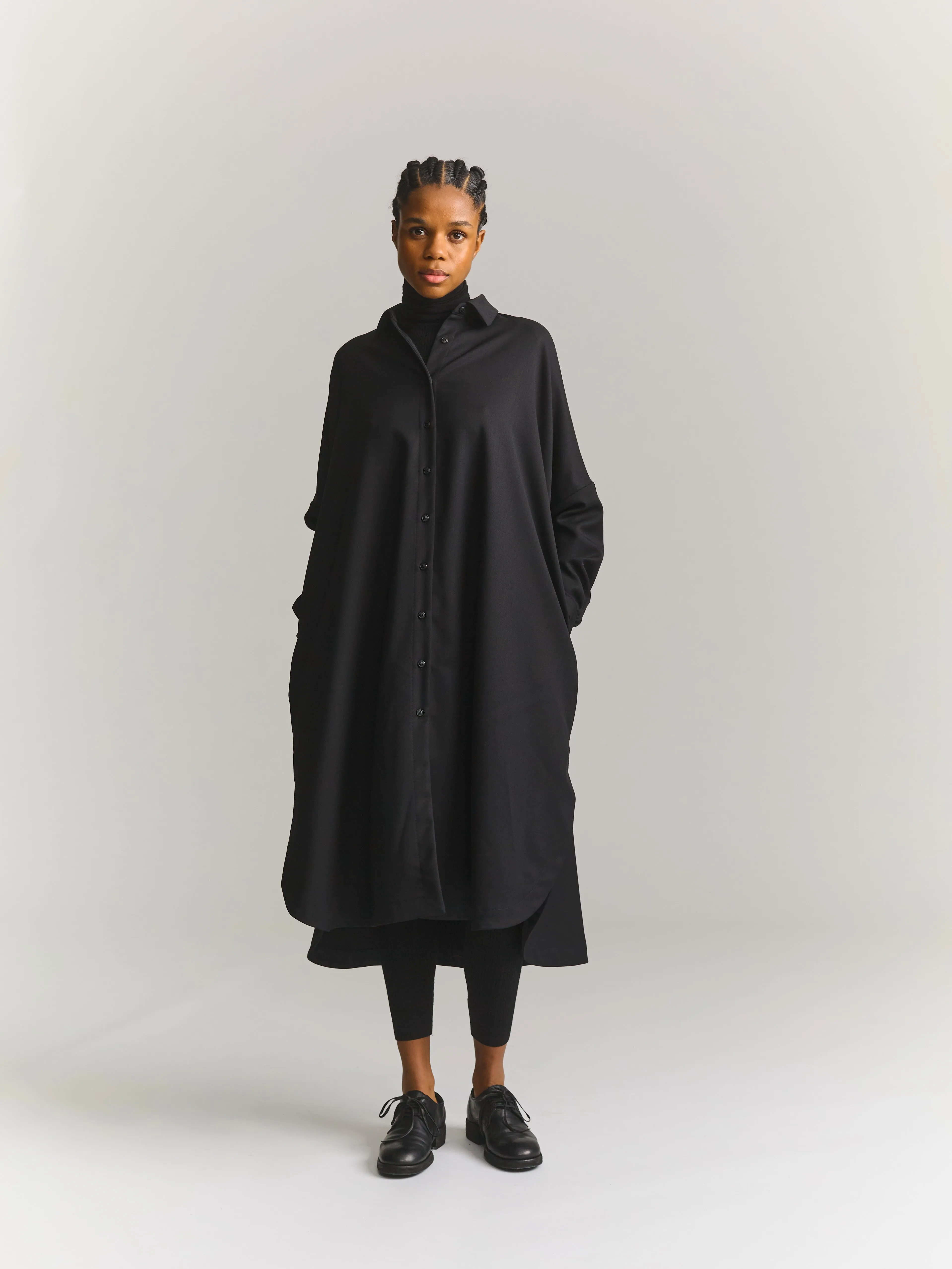 YUKI LONGUE SHIRT - GABERDINE - BLACK sold by Casey Casey Womens product image thumbnail 3