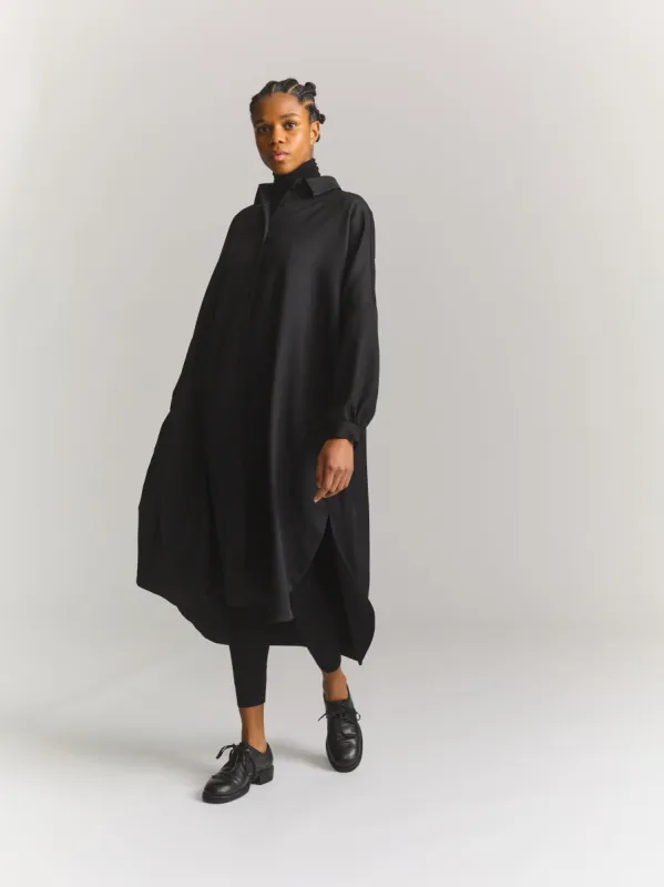 YUKI LONGUE SHIRT - GABERDINE - BLACK sold by Casey Casey Womens